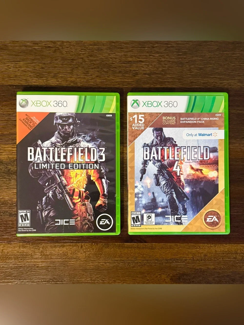 2 GAMES - Battlefield 3 and 4 Limited Bonus DLC RARE XBOX 360 CIB DEAL